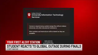 Indiana University Fort Wayne student reacts to global Canvas outage during finals