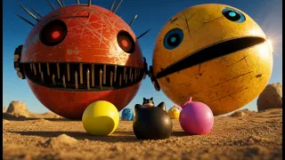 PAC-MAN and CARTOON CAT Control GIANT PAC-MAN ROBOTS!