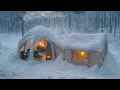 Lagu Camping Inflatable Luxury Tent Isolated For 3 Days Amid Heavy Snow [ ASMR ]