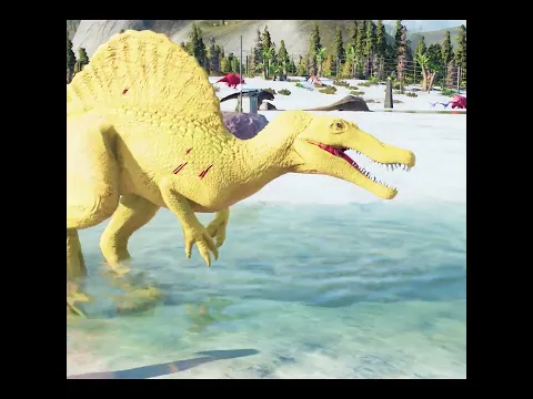 (🦖Jurassic World Evolution 2)Mommy Long Legs T-Rex vs Brachiosaurus,Spinosaurus Dinosaurs Fight