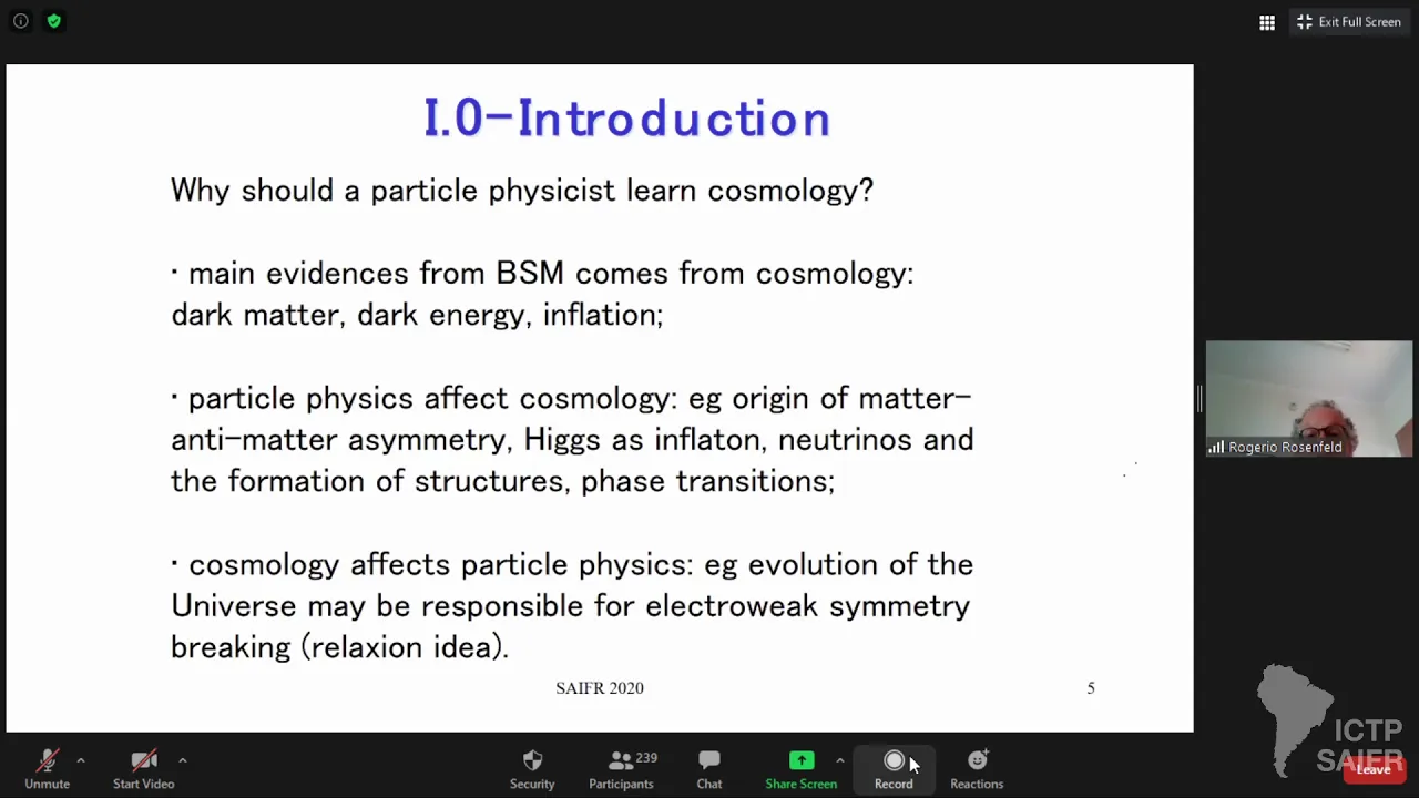 Early Universe for Particle Physics - 1 of 5