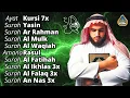 Peaceful Voice Ayat Kursi 7x, Surah Yasin, Ar Rahman, Waqiah, Al Mulk, Kahfi, Ikhlas, Falaq, An Nas