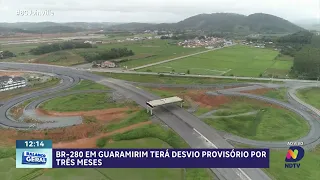 BR-280 terá desvio provisório em Guaramirim por três meses, alerta o DNIT