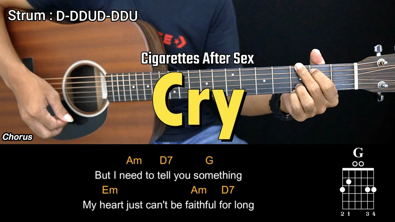 Cry - Cigarettes After Sex | EASY Guitar Tutorial with Chords - Guitar Lessons