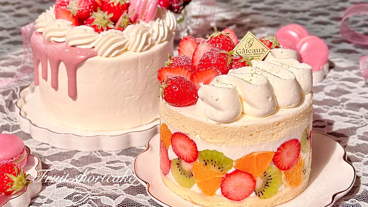 ꒰ショートケーキ🎂꒱違ったタイプのショートケーキ🍰どっちがスキ?(⑉¯༥¯⑉)੭𐂐 ⠜💗