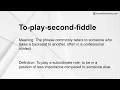To-play-second-fiddle Meaning