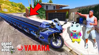 Franklin And Shinchan Make WORLD Longest Yamaha R15 Bike With The Help of SHINCHAN & CHOP GTA V!