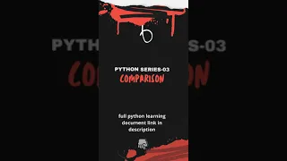 Comparison operators in python python for beginners python full course-03