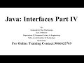Java Interfaces Part IV