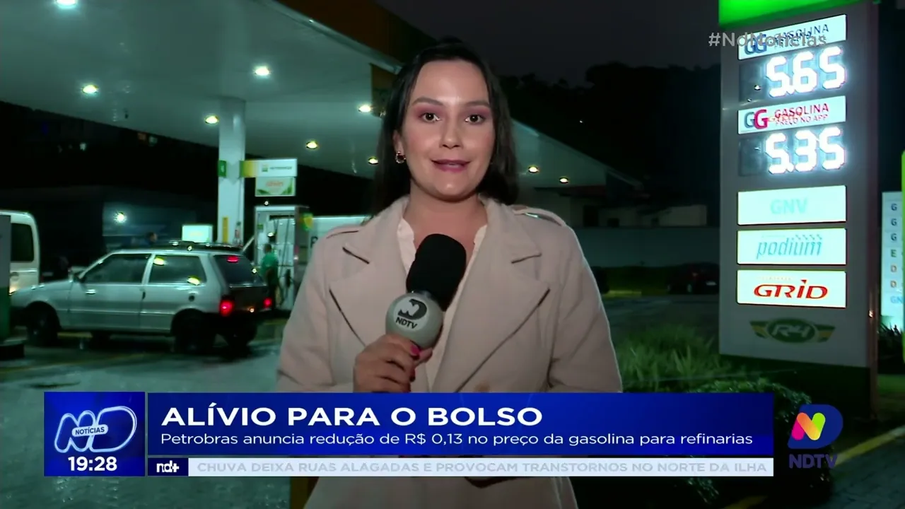Petrobras anuncia redução de R$ 0,13 no preço da gasolina para refinarias