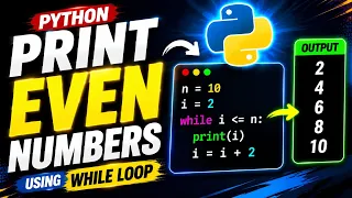 Python Program to Print Even Numbers Using While Loop