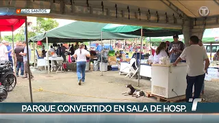 Sismo en Panamá | Habilitan sala en parque de Tonosí para atender a pacientes