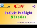 C metodos PadLeft e PadRight C Sharp Visual Studio 2019