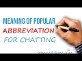 Meanings of BRB ASL LOL FAQ TOS etc for Chatting and texting