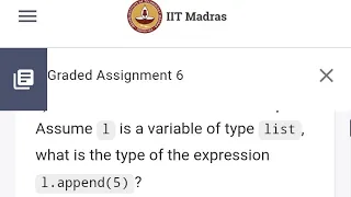 week 6 python graded assignment degree IIT Madras