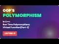 Oops in C Run Time Polymorphism Virtual Function Part-2 Practical Implementation