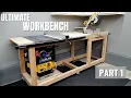 DIY Mobile Workbench Compact Woodworking Station Miter Saw Table Saw Planer Small Garage