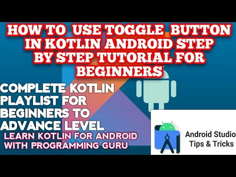 ToggleButton in Kotlin How to create Material Toggle Button in Android kotlin