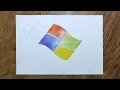 How to draw windows xp logo step by step very easy Windows xp drawing very easy method