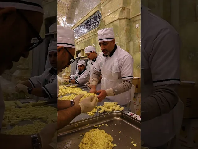 تجهيز الكيكة العملاقة احتفاءً بذكرى ولادة المولى أمير المؤمنين (ع)