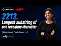 LeetCode 2213 Longest Substring of One Repeating Character Segment Tree Explained Java Tamil