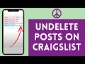 How to Undelete Posts on Craigslist 2024