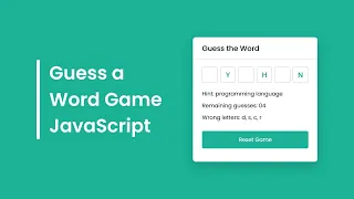 Word Guessing Game in HTML CSS JavaScript Free source code