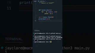 Python 3 Return vs Yield