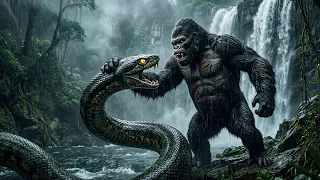 black king kong vs massive snake the most dangerous jungle battle ever 4k full movie sence