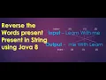 Java Program to Reverse Words In String Using java8