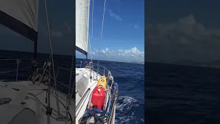 A clip from our latest video when we sailed from Barbuda to St Martin, link in the description below