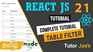 React Filterable Table Build a Searchable Data Table React JS in Tamil Day - 21