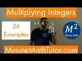 Multiplying Integers 24 Examples