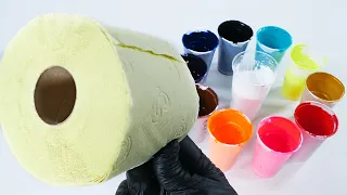 Painting with toilet paper rolls
