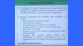 Python Variables And Constants - Tutorial 3