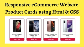 Responsive eCommerce Website Product Cards using Html CSS Responsive Product Cards Design