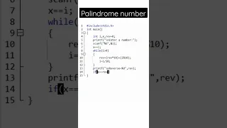 palindrome number c programming