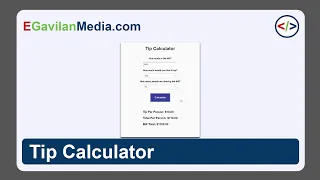 Tip Calculator Speed Code HTML CSS and JavaScript