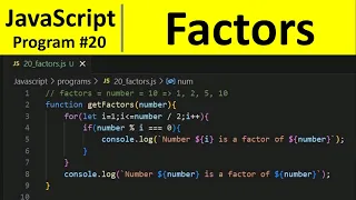 JavaScript Program 20 - Find Factors of a Number in JavaScript