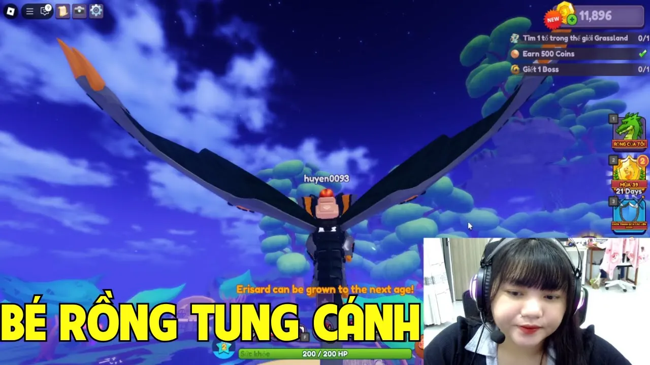 Outline Video Roblox | Bé rồng trưởng thành tung cánh khắp bầu trời