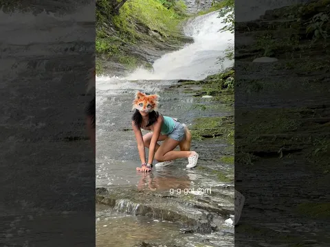 ON THE TOP OF A WATERFALL (˶˃ ᵕ ˂˶) [ #therian #furry #quadrobics #alterhuman #waterfall ]