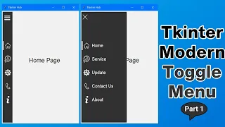 Python Tkinter Modern GUI Switch Pages with Animated Sidebar Menu Part 1
