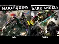Harlequins vs. Dark Angels 2,000pts. LIVE Battle Report Warhammer 40k 9th Edition
