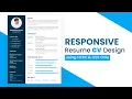 How to Create Responsive Resume Website using HTML and CSS Resume CV design in HTML CSS