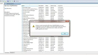 Windows cannot start the sql server mssqlserver on local computer SOLVED