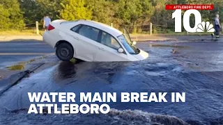 Large water main break results in road closures in Attleboro
