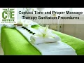 Contact Time aka Dwell Time Proper Massage Therapy Sanitation Procedures in Establishment Settings
