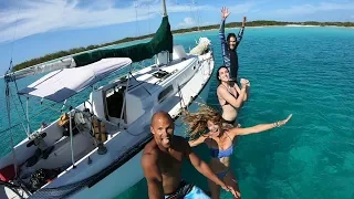 Our First Visitors On Our Sailboat 59 Beau and Brandy Sailing