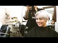 Icy white modern shaggy bob