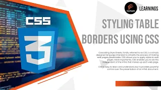 Styling Table Borders Using CSS Learn CSS from Basics